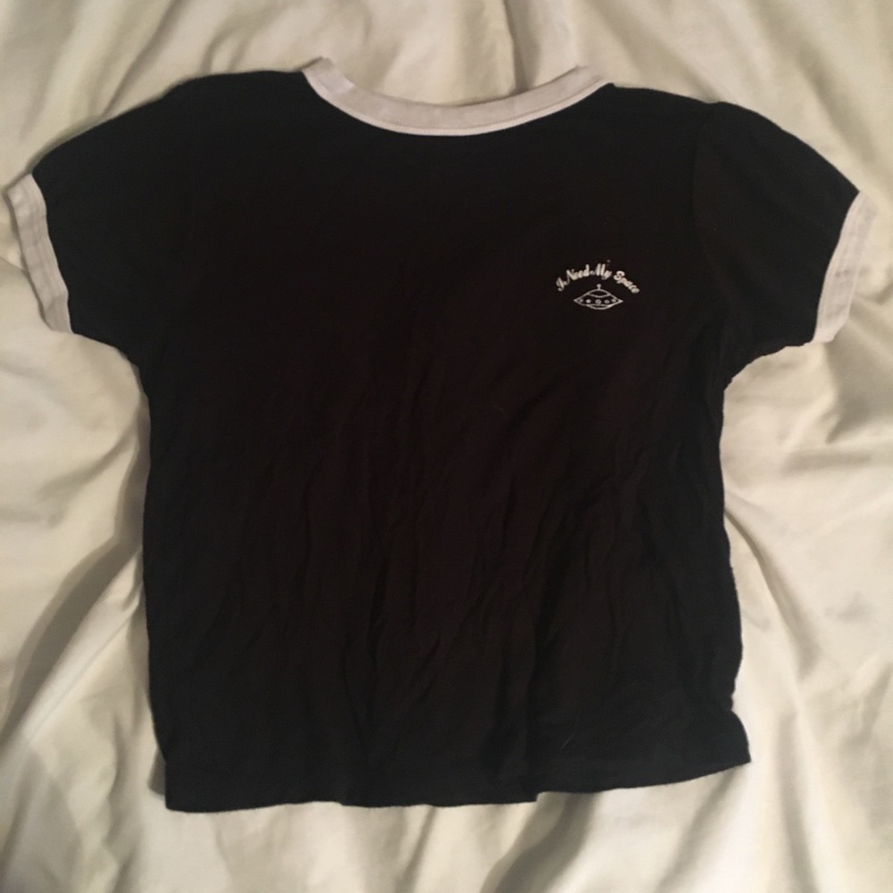 “i need my space” ringer tee crop top